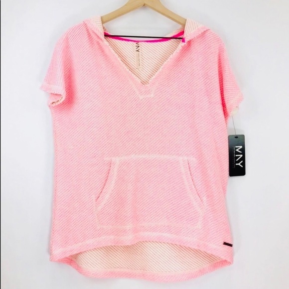 🔥SALE🔥 Andrew Marc Performance pink hoodie top medium NWT - Picture 1 of 6